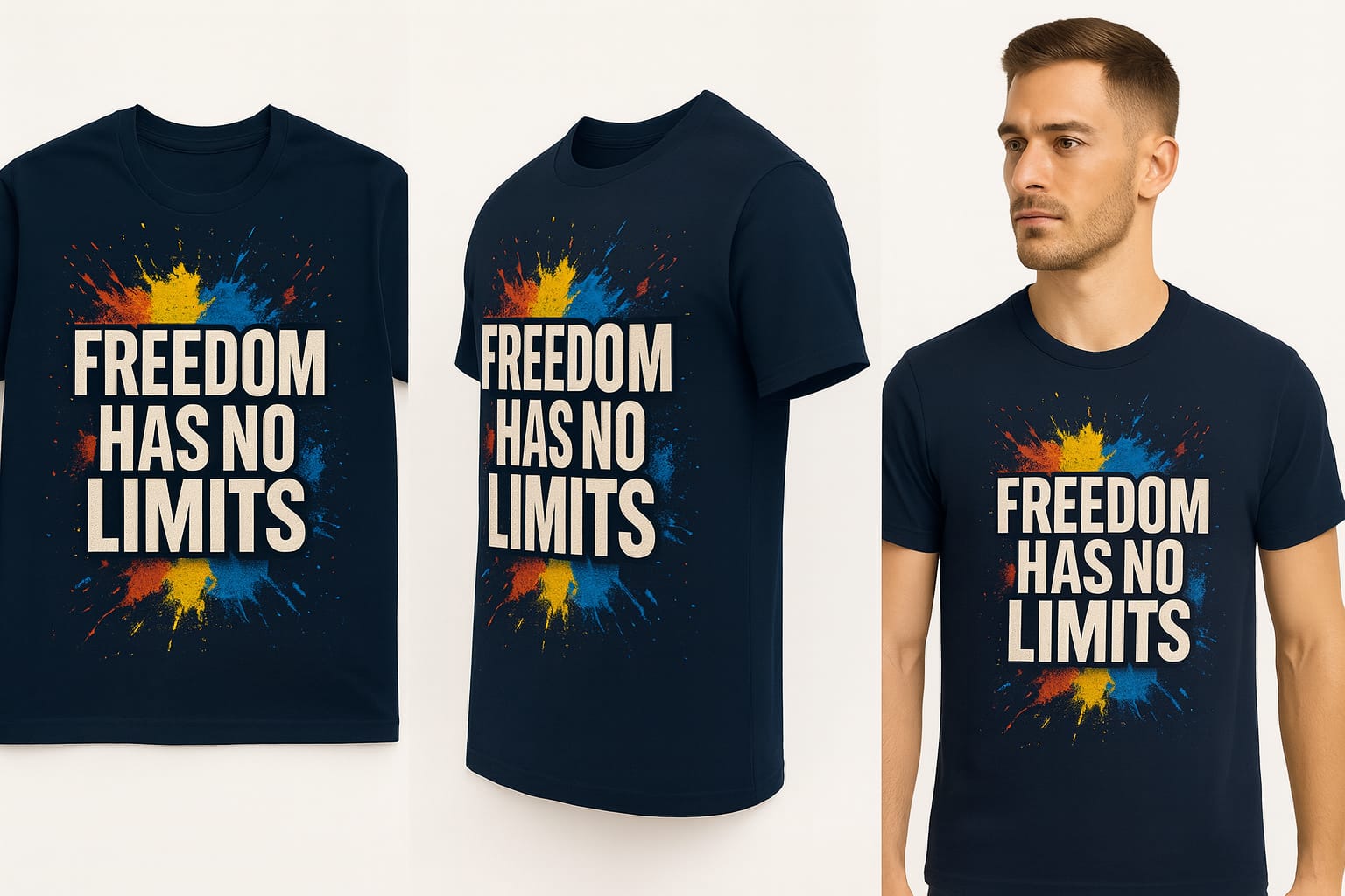 freedom has no limits – men’s premium navy tee freedom has no limits – men’s premium navy tee