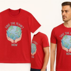 save the planet – men’s premium red tee