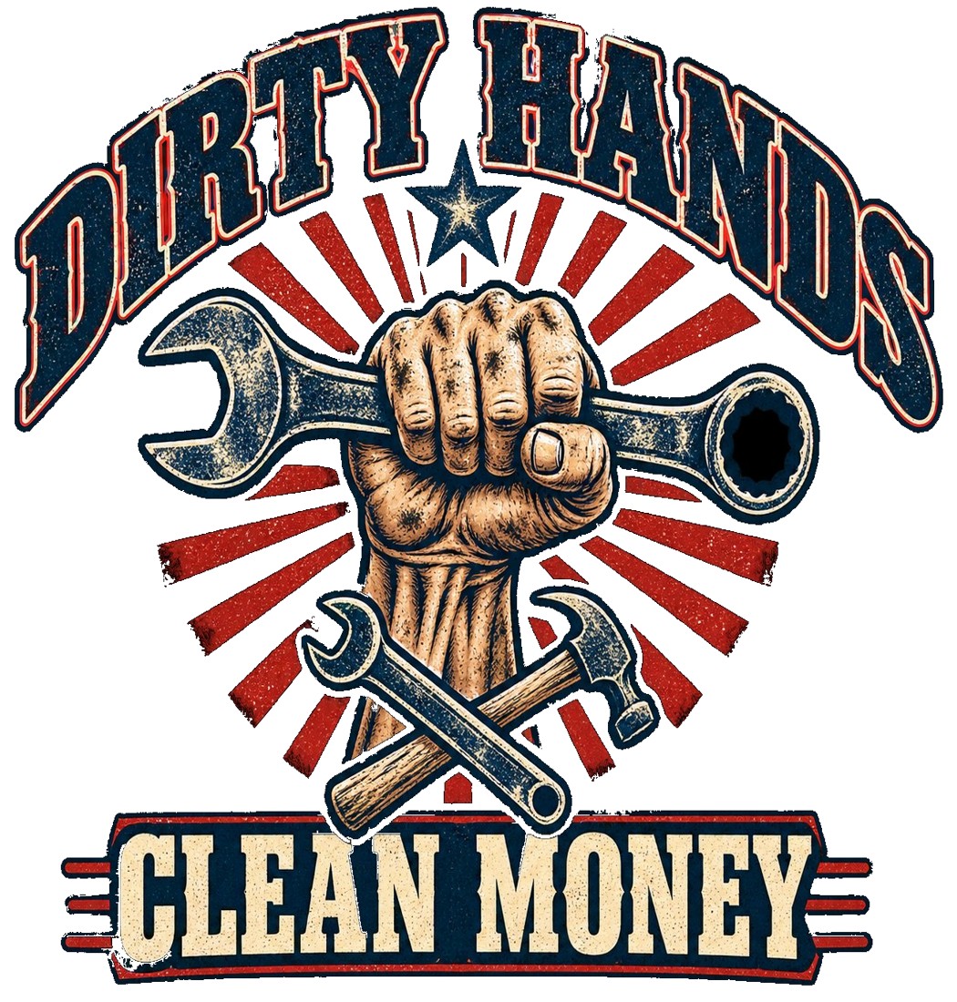 Home New Dirty Hands Clean Money Texas blue collar design