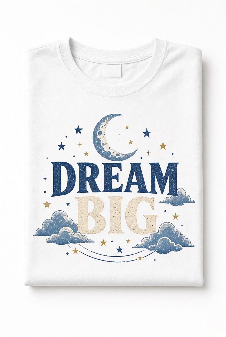 Dream Big white T-shirt by PrintCraft Corner
